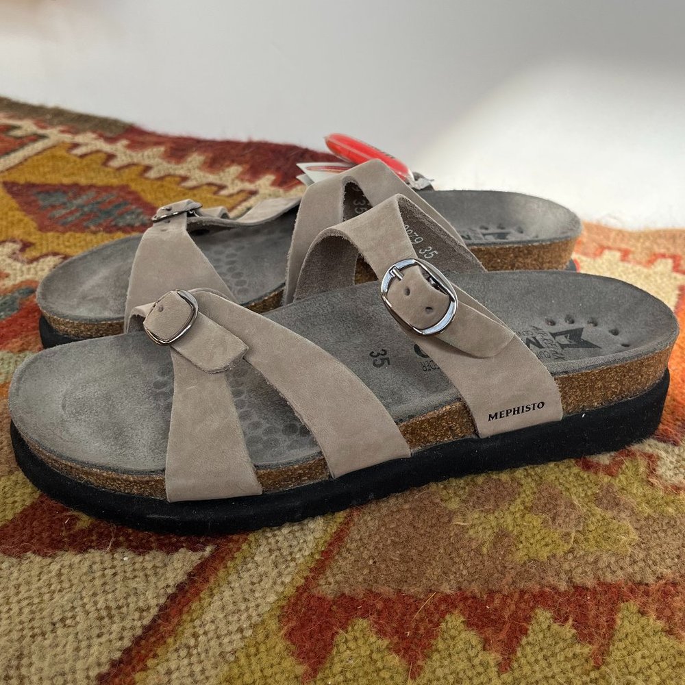 Mephisto Hannel Sandals Taupe Gray Euro Comfort -- Size 35/6